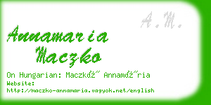 annamaria maczko business card